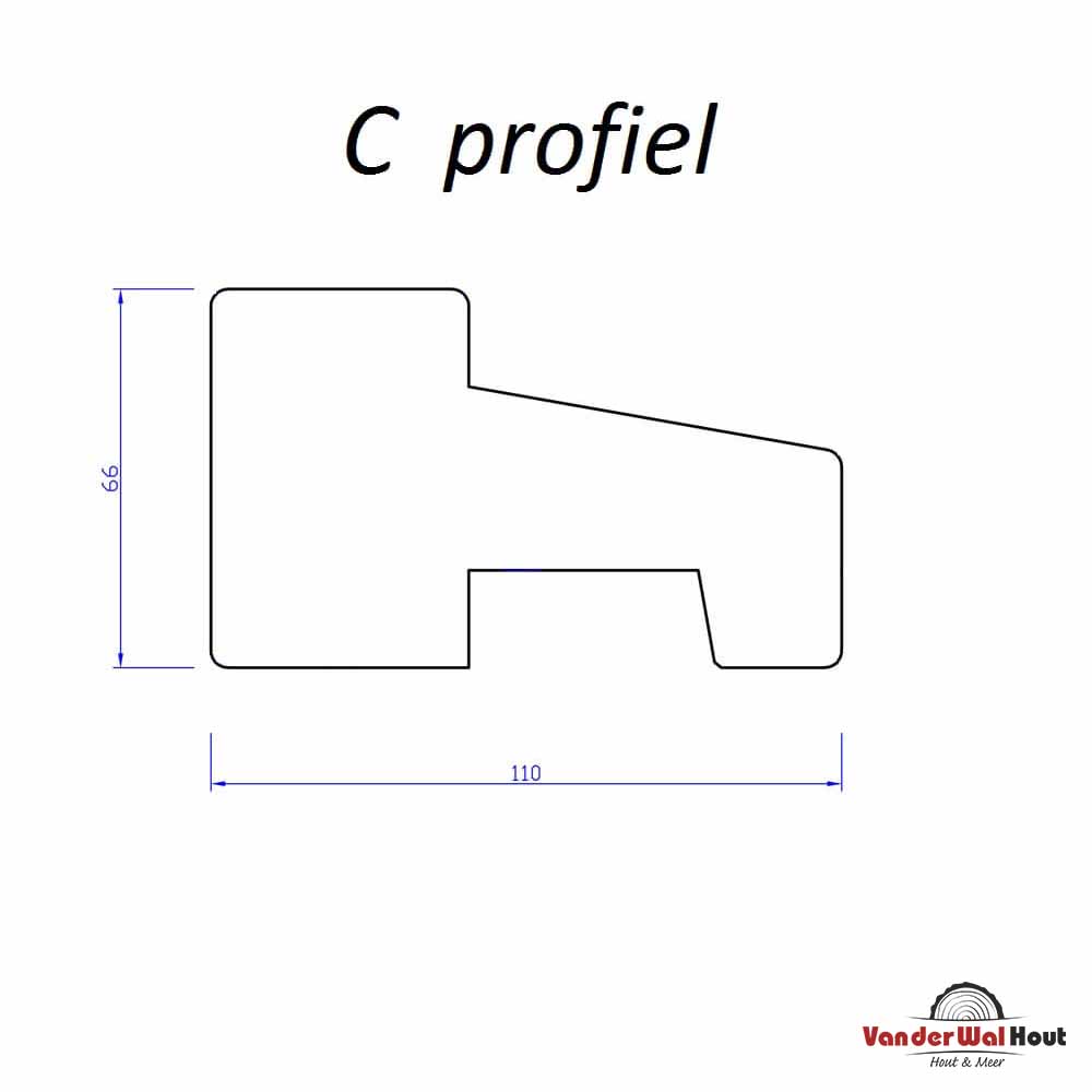 Kozijnhout C onderdorpel 66x110x5900mm