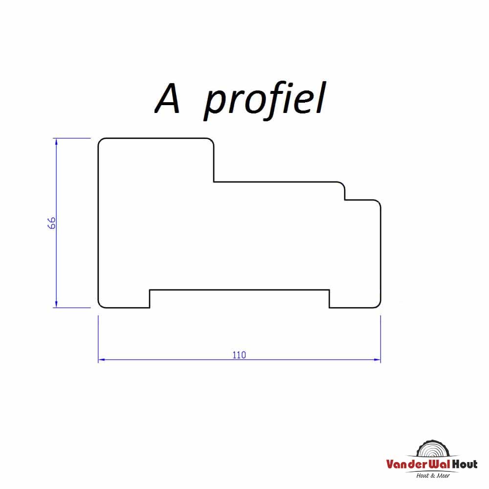 Kozijnhout A bovendorpel  zijstijl wit gegrond  66x110x5900