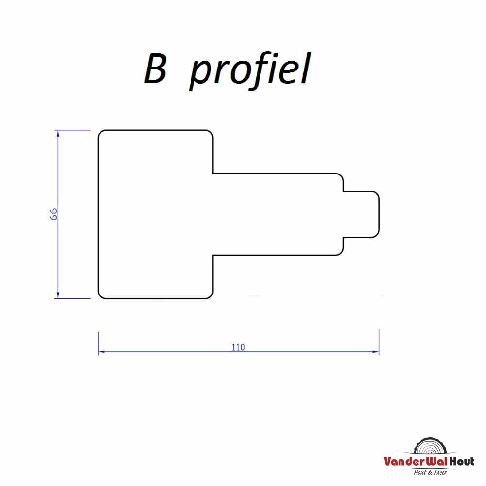 Kozijnhout B tussenstijl 66x110x5900mm