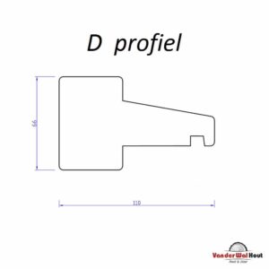 Kozijnhout D tussenkalf 66x110x5900mm